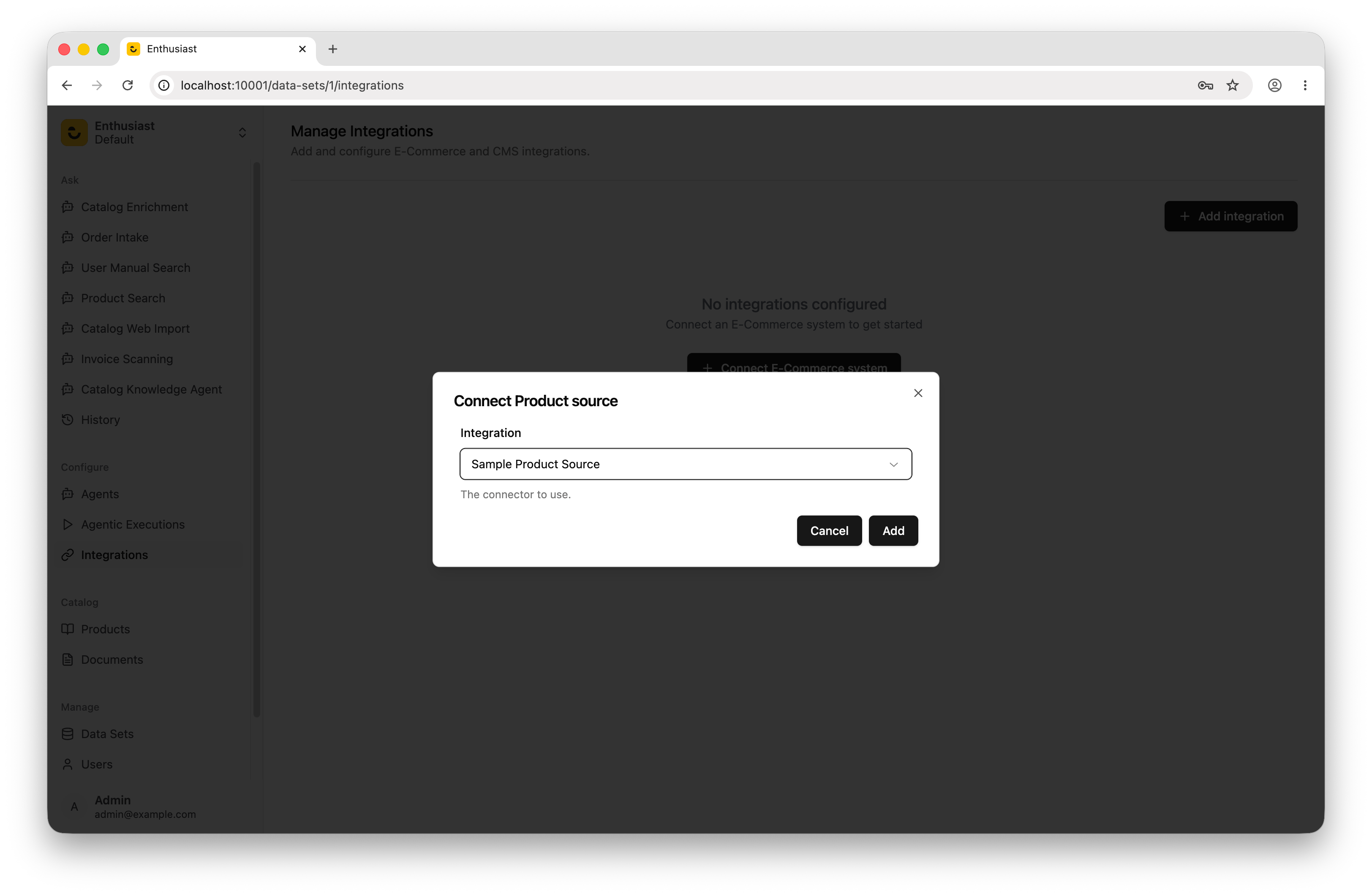 Configure a product source