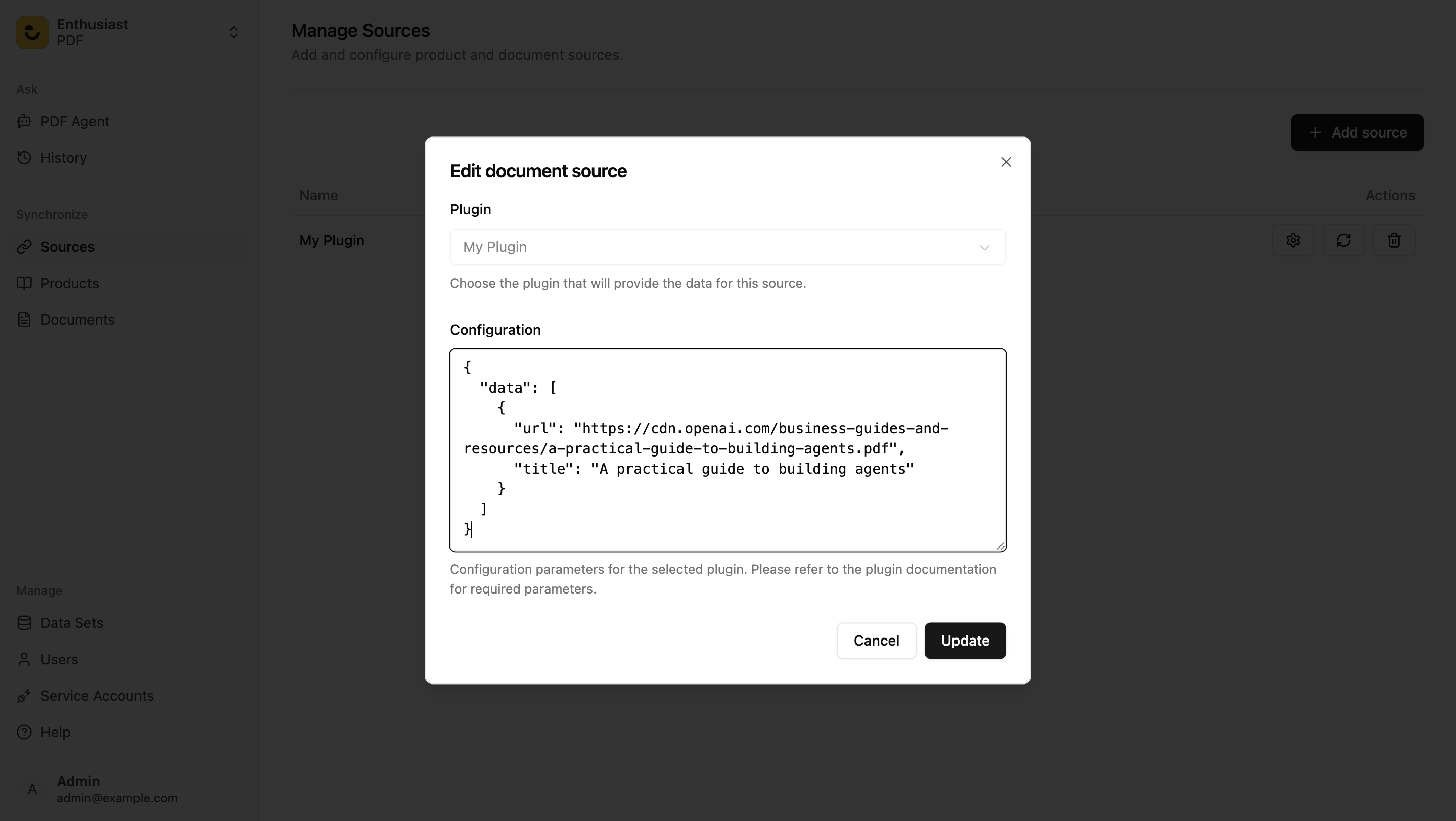 Source config