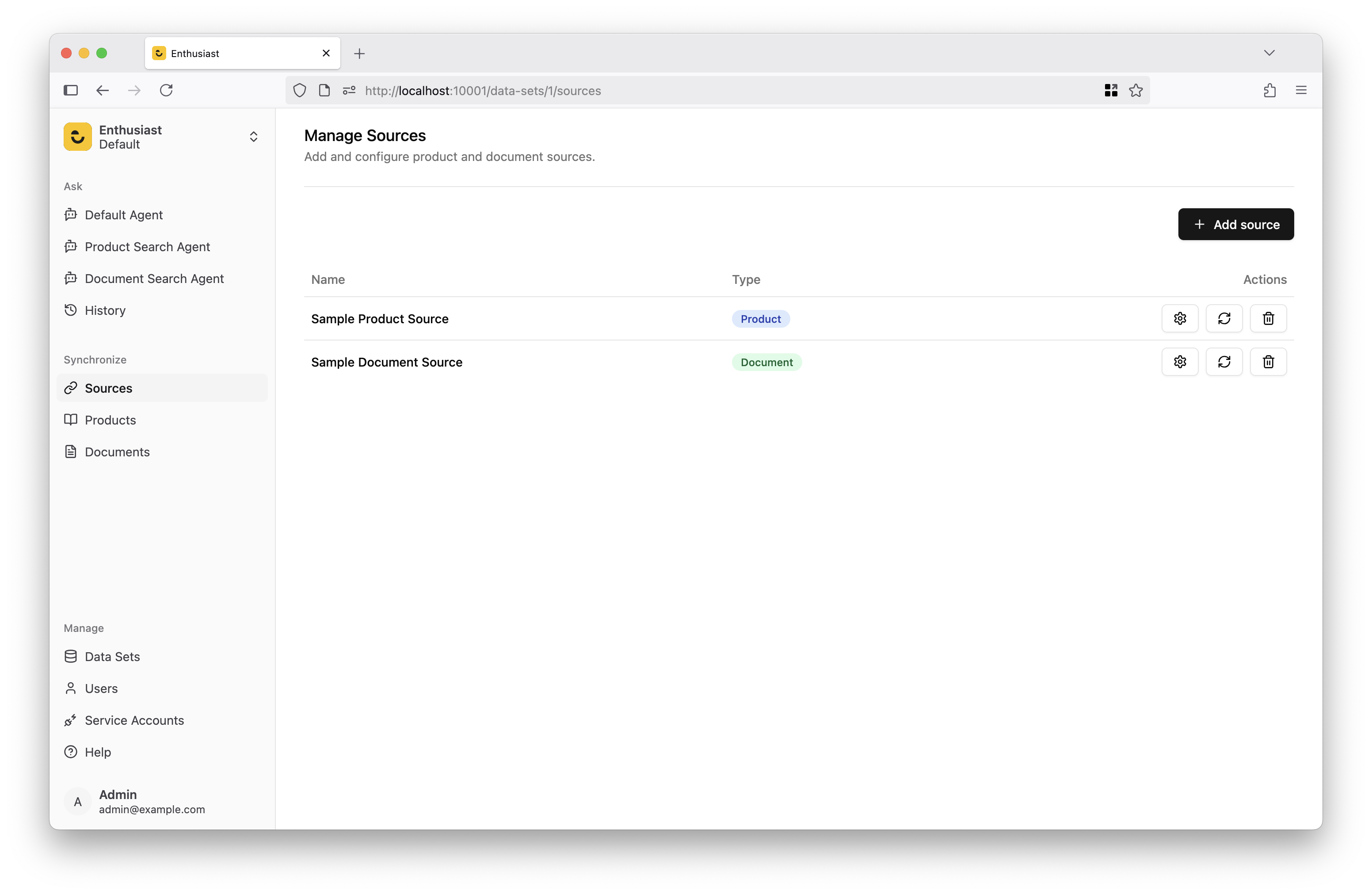 Verify source configuration